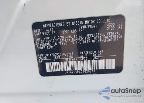2012 Nissan Leaf Sl from USA, damaged, VIN JN1AZ0CPXCT020247